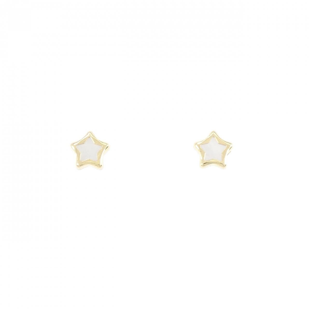 【新品】750YG スター マザーオブパール ピアス