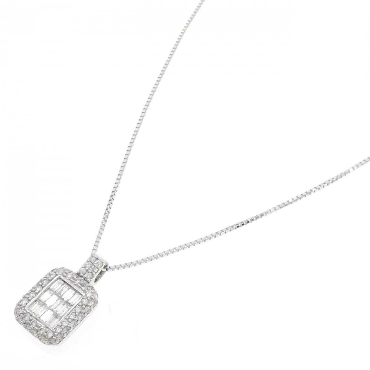 K18WG ダイヤモンド ネックレス 1.05CT