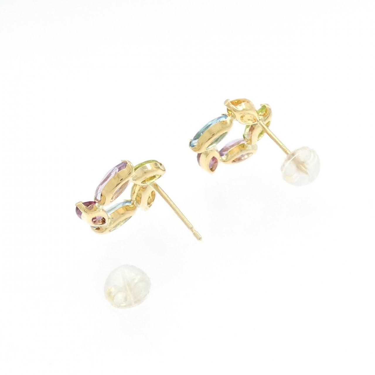 【新品】K18YG カラーストーン ピアス