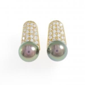 K18YG 黒蝶パール ピアス 9.3mm