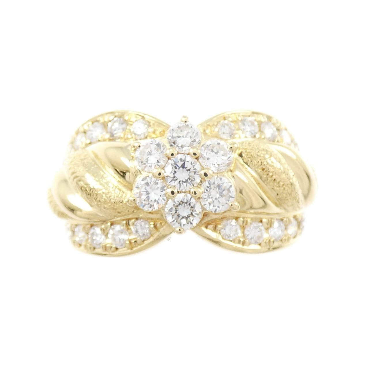 K18YG フラワー ダイヤモンド リング 0.71CT