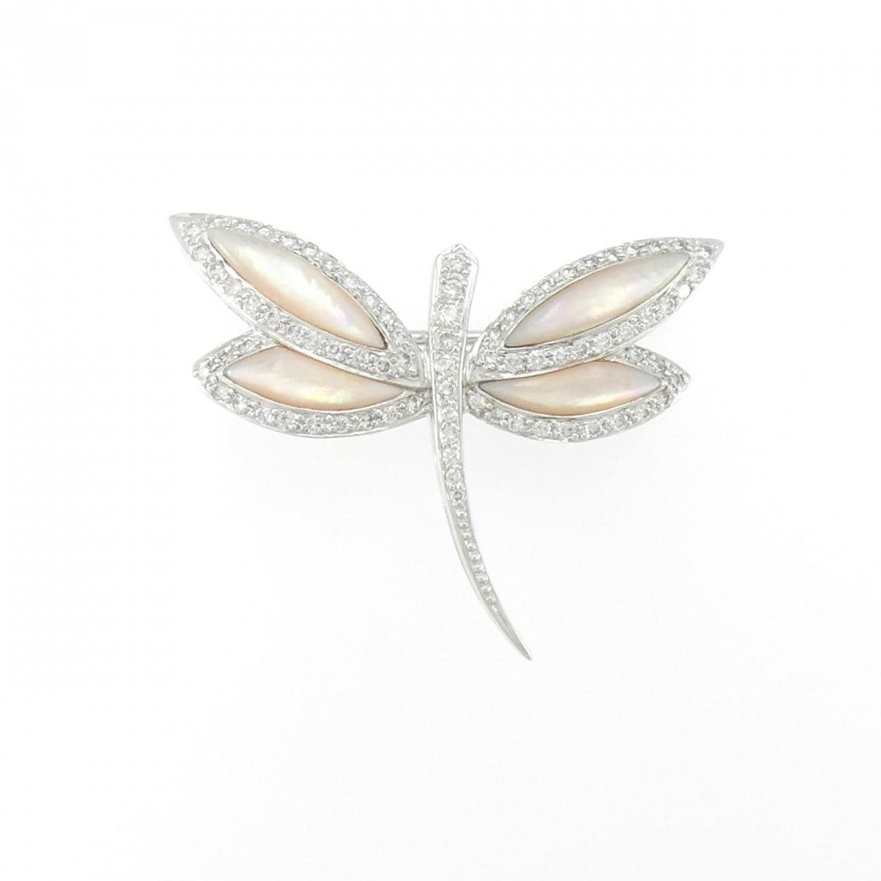 K18WG マザーオブパール ブローチ