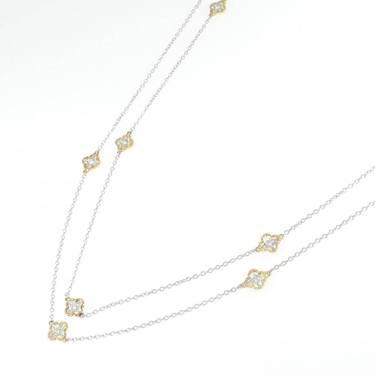 K18WG/K18YG ダイヤモンド ネックレス 0.22CT