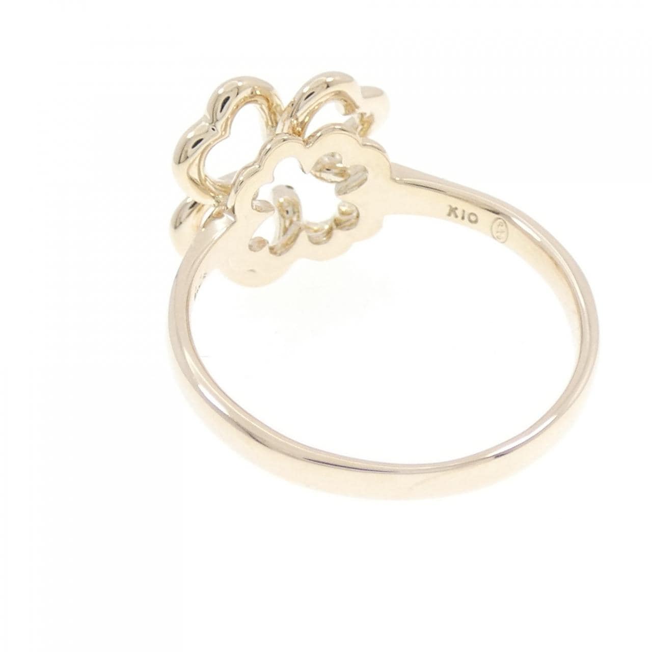 K10YG クローバー ダイヤモンド リング 0.04CT