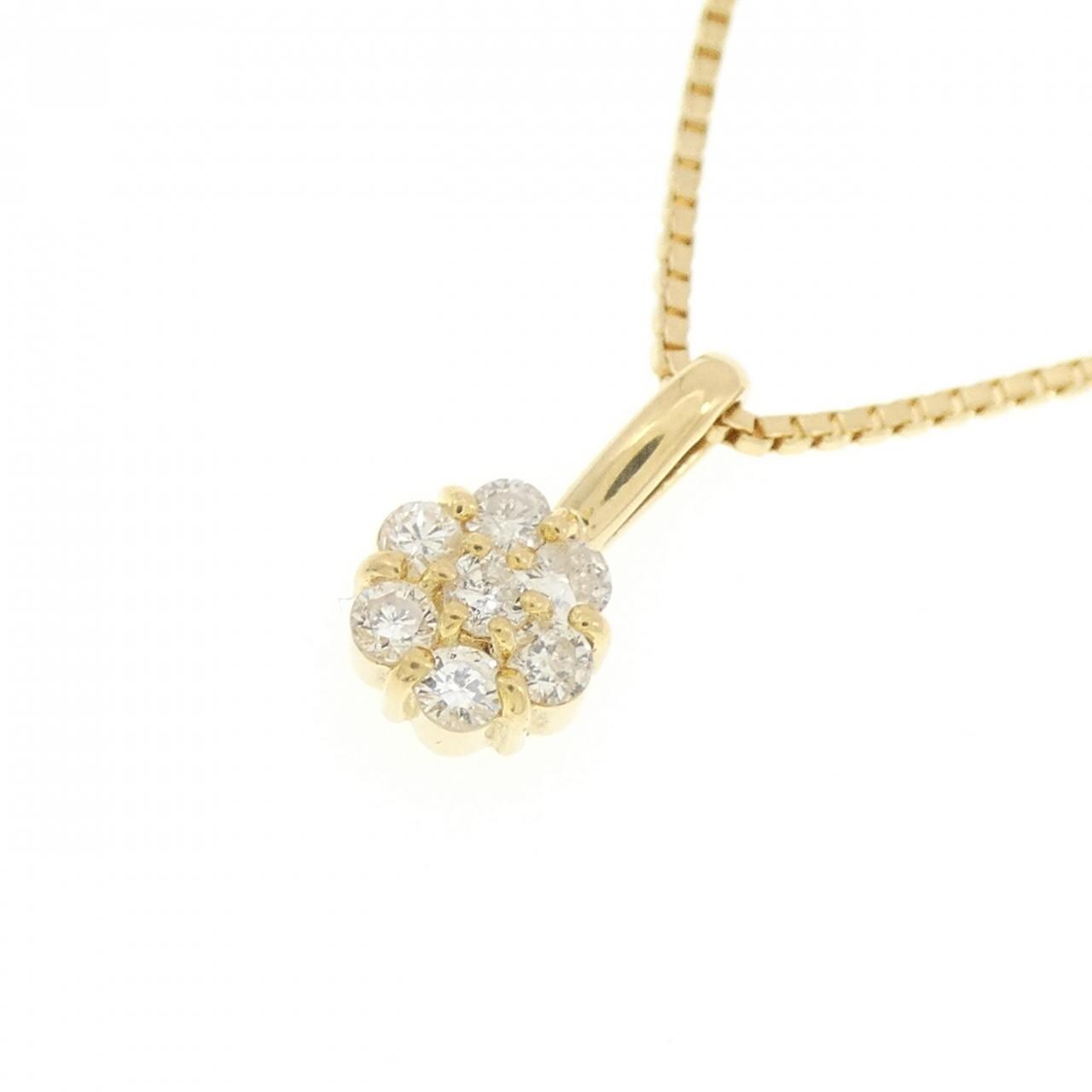 K18YG/750YG 花形钻石项链 0.14CT