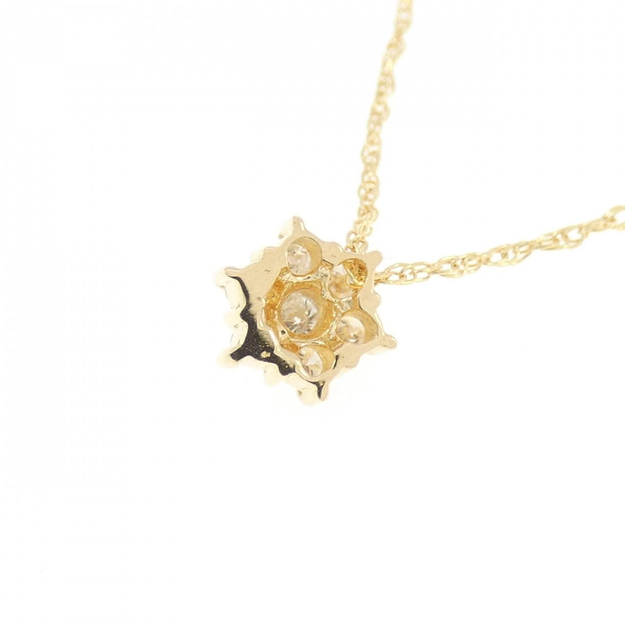 750YG フラワー ダイヤモンド ネックレス