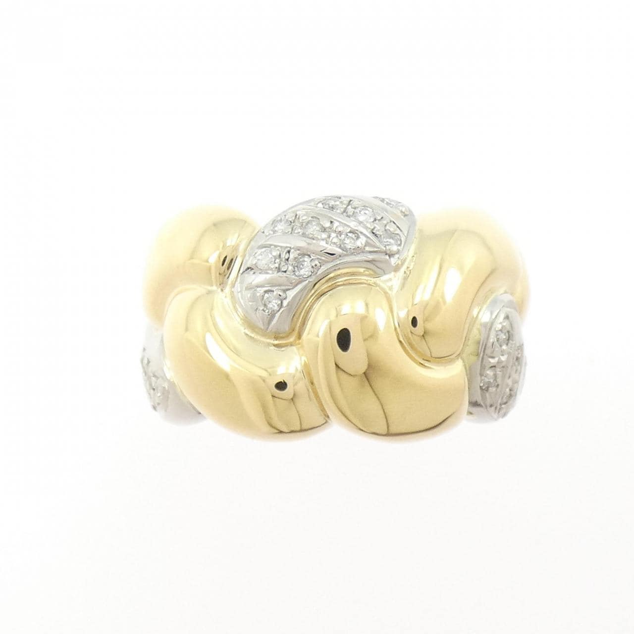 K18YG/PT900 ダイヤモンド リング