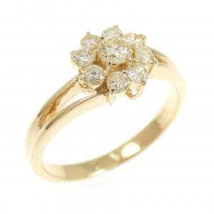 K18YG フラワー ダイヤモンド リング 0.31CT