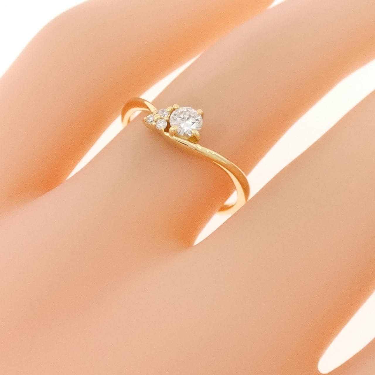 K18YG ダイヤモンド リング 0.155CT