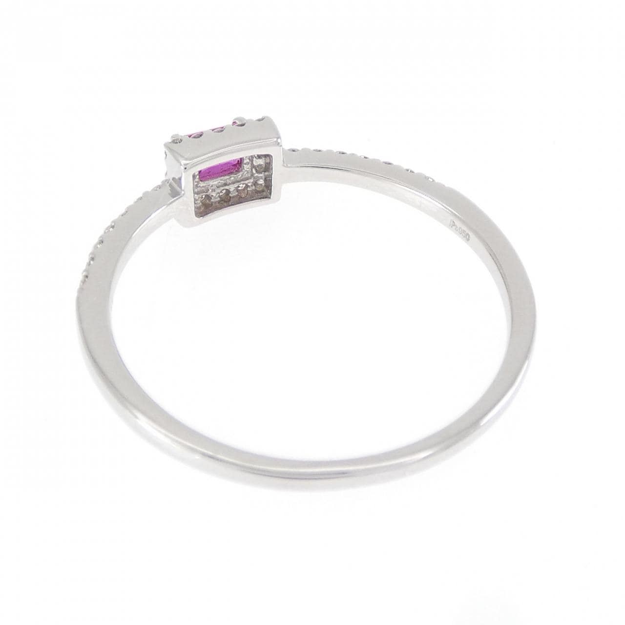 PT950 ルビー リング 0.13CT