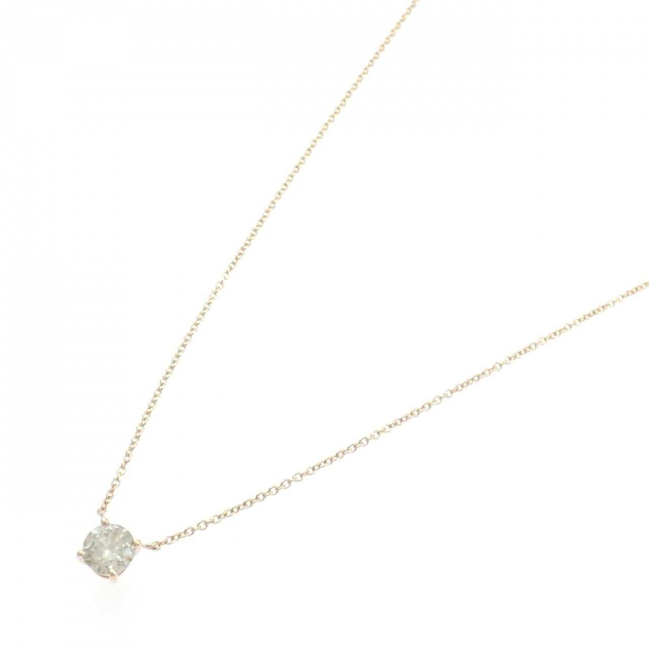 K18PG ソリティア ダイヤモンド ネックレス 1.112CT
