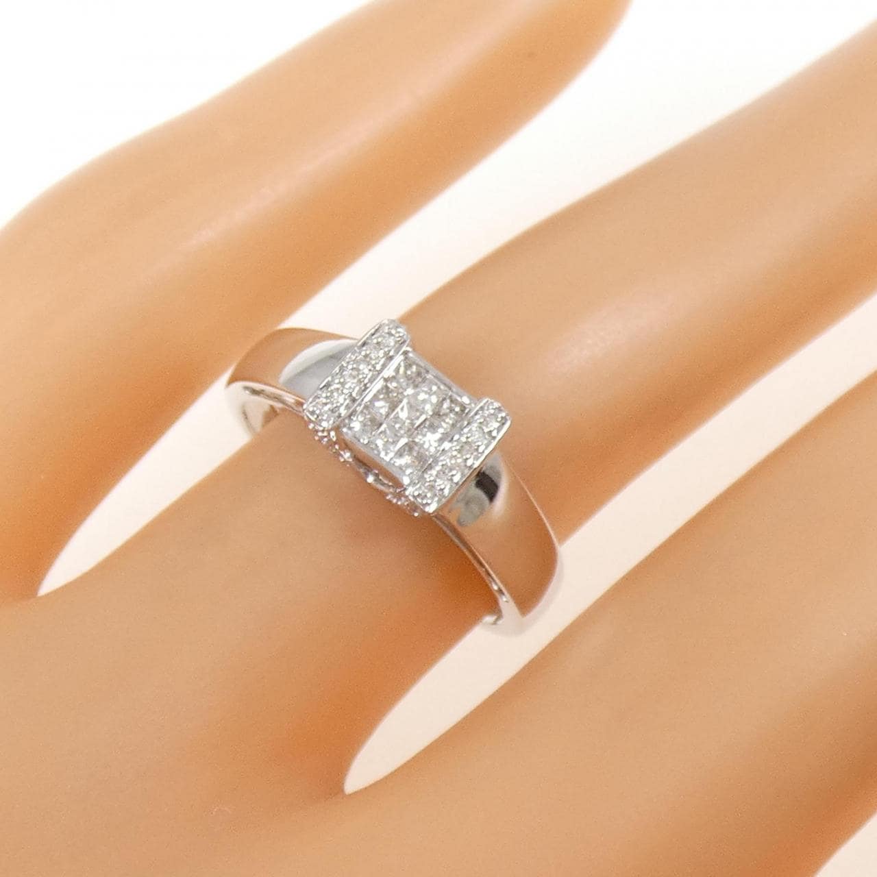 K18WG ダイヤモンド リング 0.25CT