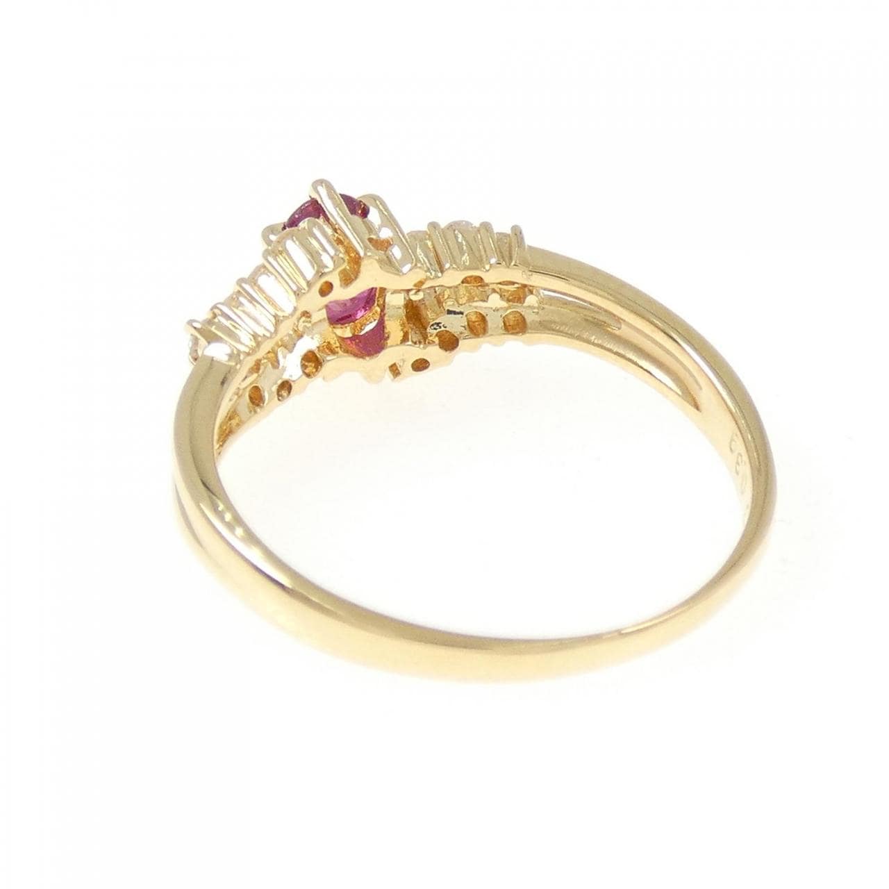 K18YG ルビー リング 0.39CT