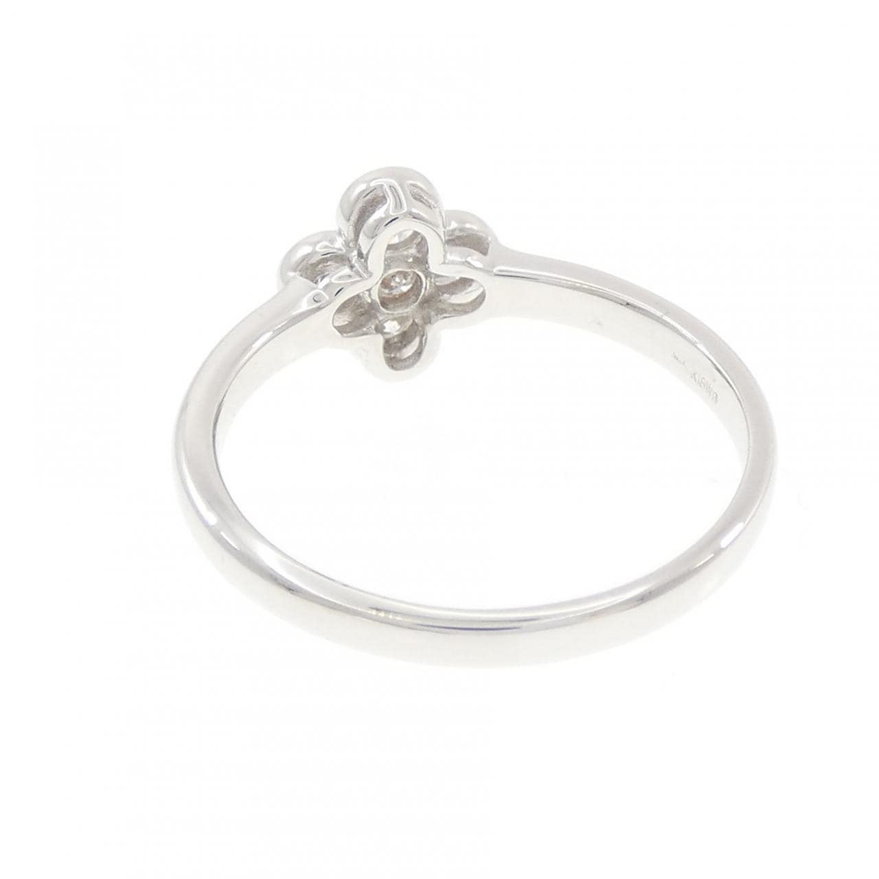 K18WG フラワー ダイヤモンド リング 0.33CT