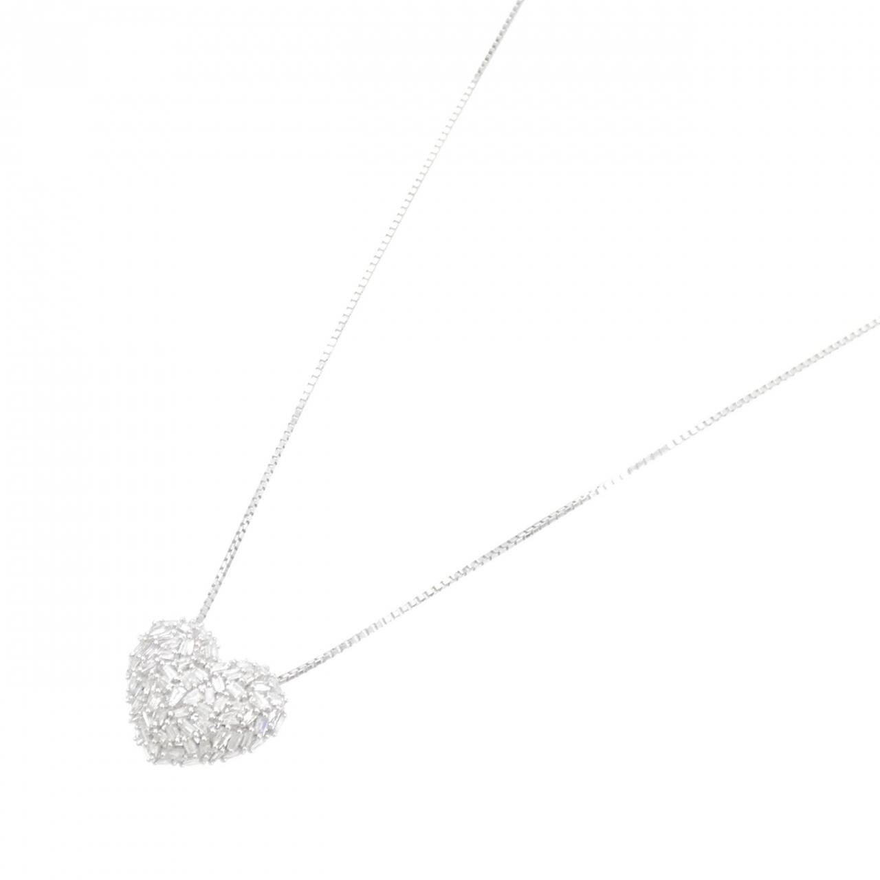 K18WG heart Diamond necklace 0.40CT