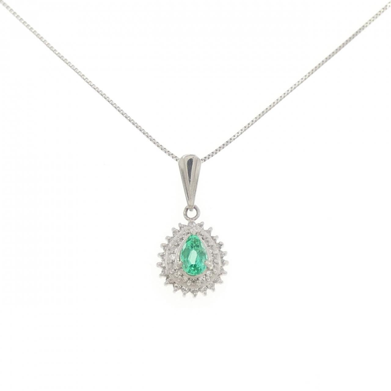 PT900/PT850 エメラルド ネックレス 0.26CT