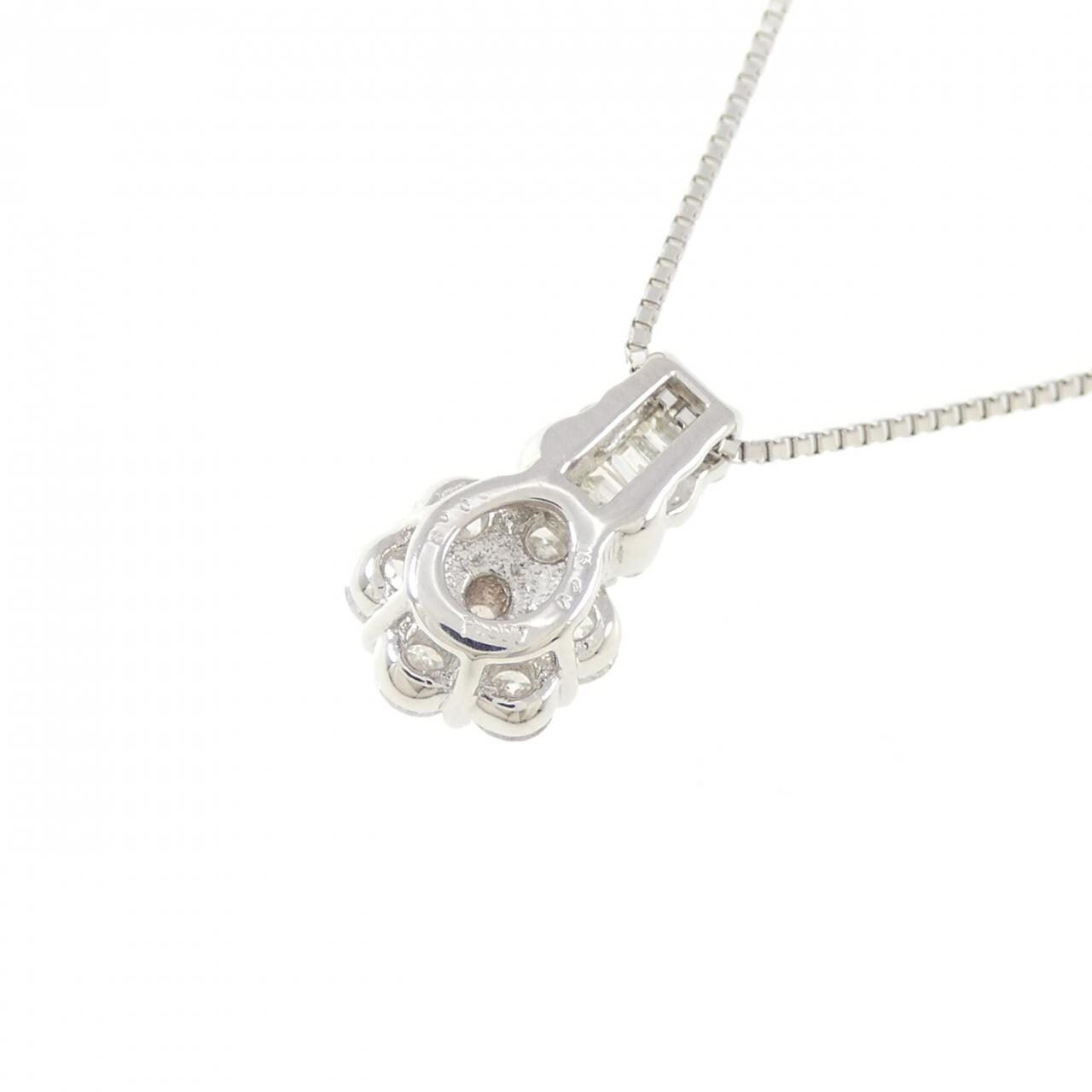 PT900/PT850 フラワー ピンクダイヤモンド ネックレス 0.09CT