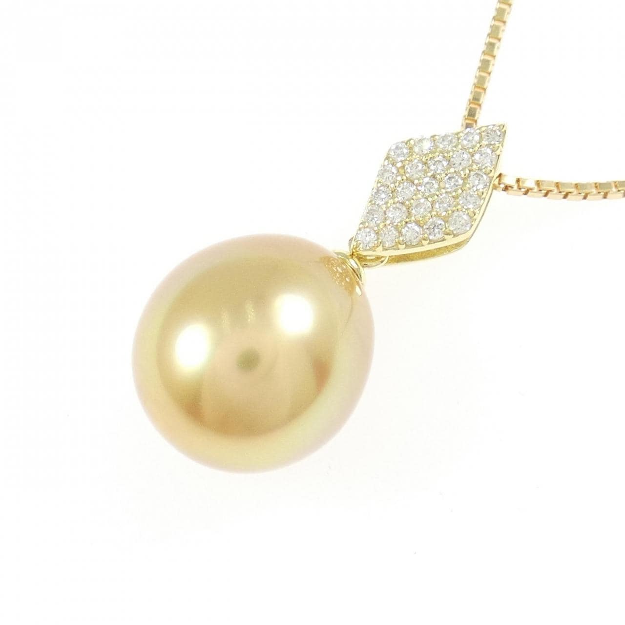 K18YG 白蝶パール ネックレス 11.8mm