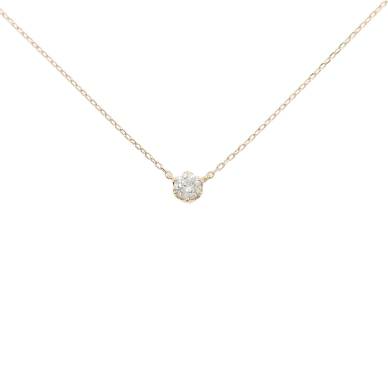 K10YG ソリティア ダイヤモンド ネックレス 0.09CT