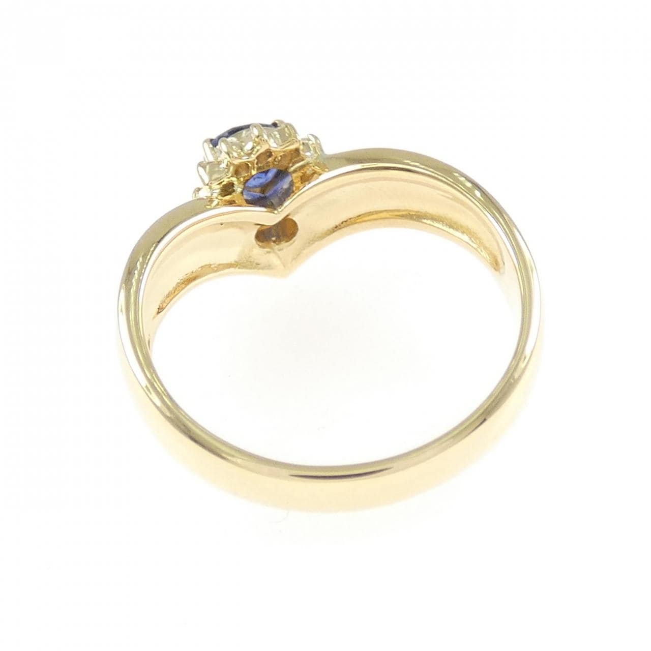 K18YG サファイヤ リング 0.43CT