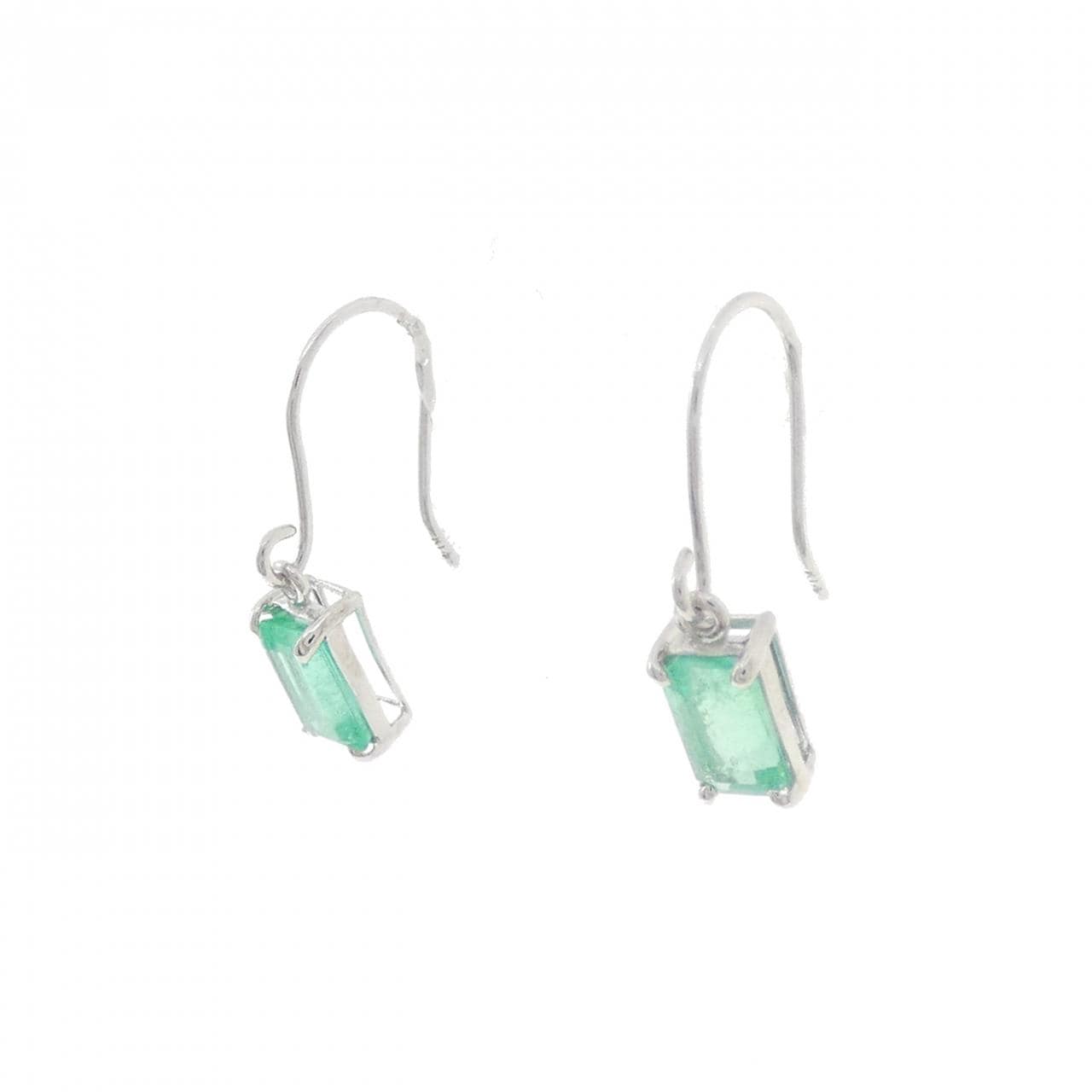 K14WG エメラルド ピアス 0.59CT