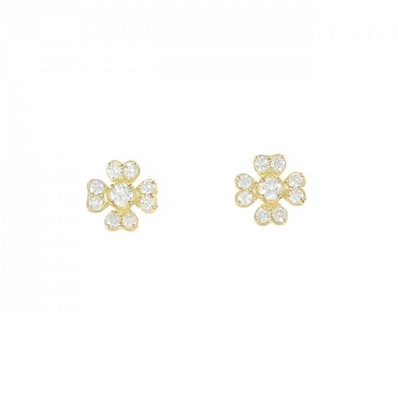 [Remake] K18YG flower Diamond earrings 0.30CT