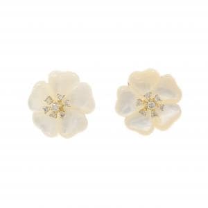K18YG フラワー マザーオブパール ピアス