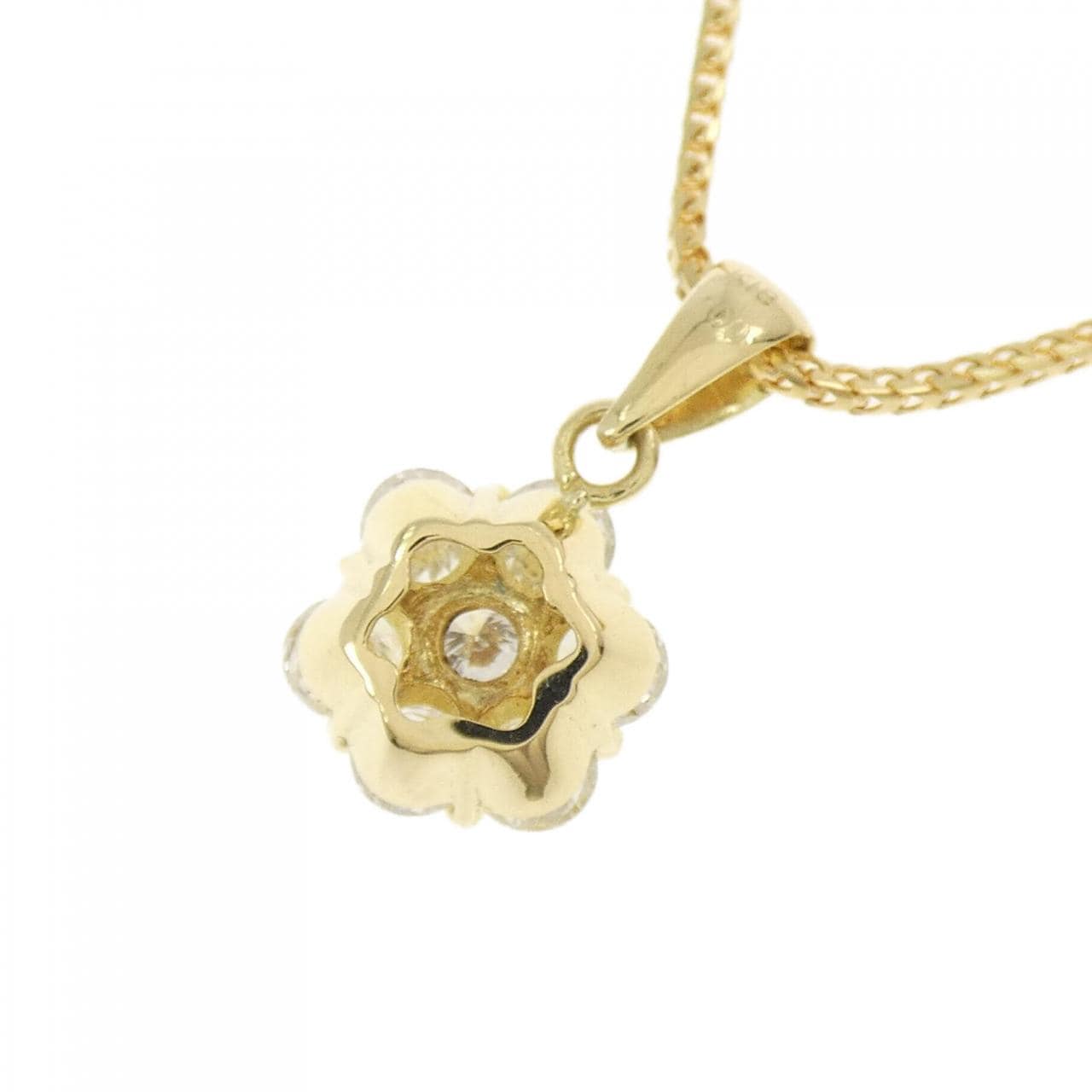K18YG フラワー ダイヤモンド ネックレス 1.00CT