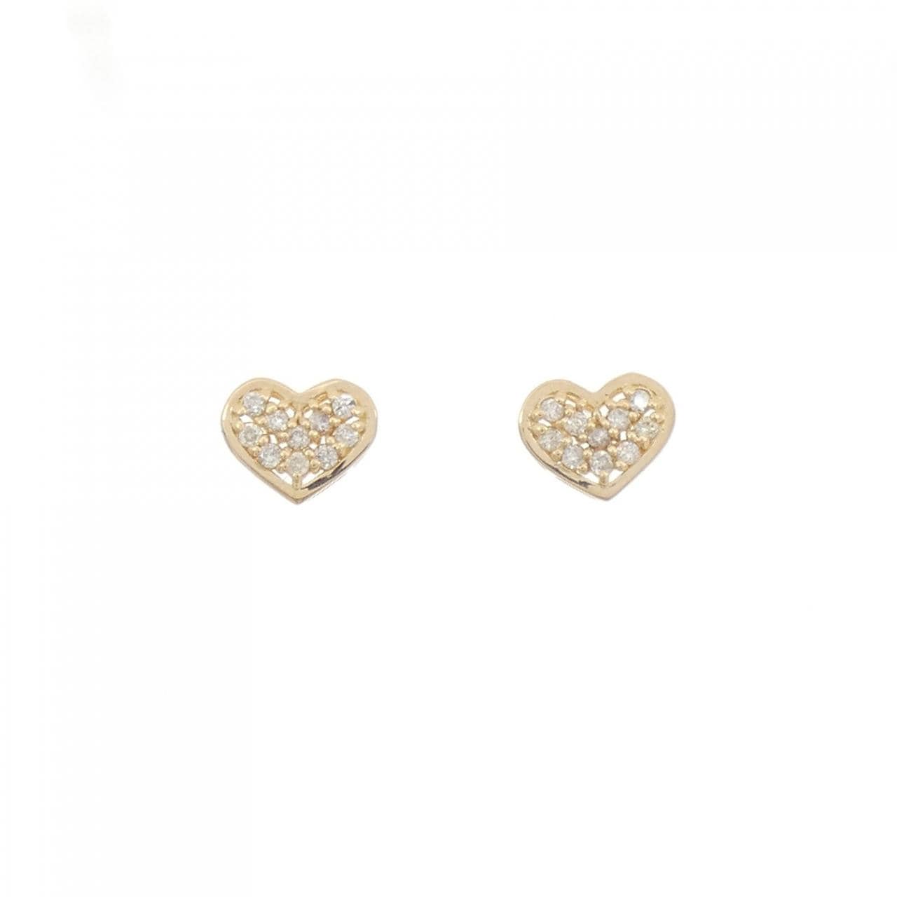K18YG 心形钻石耳环 0.12CT