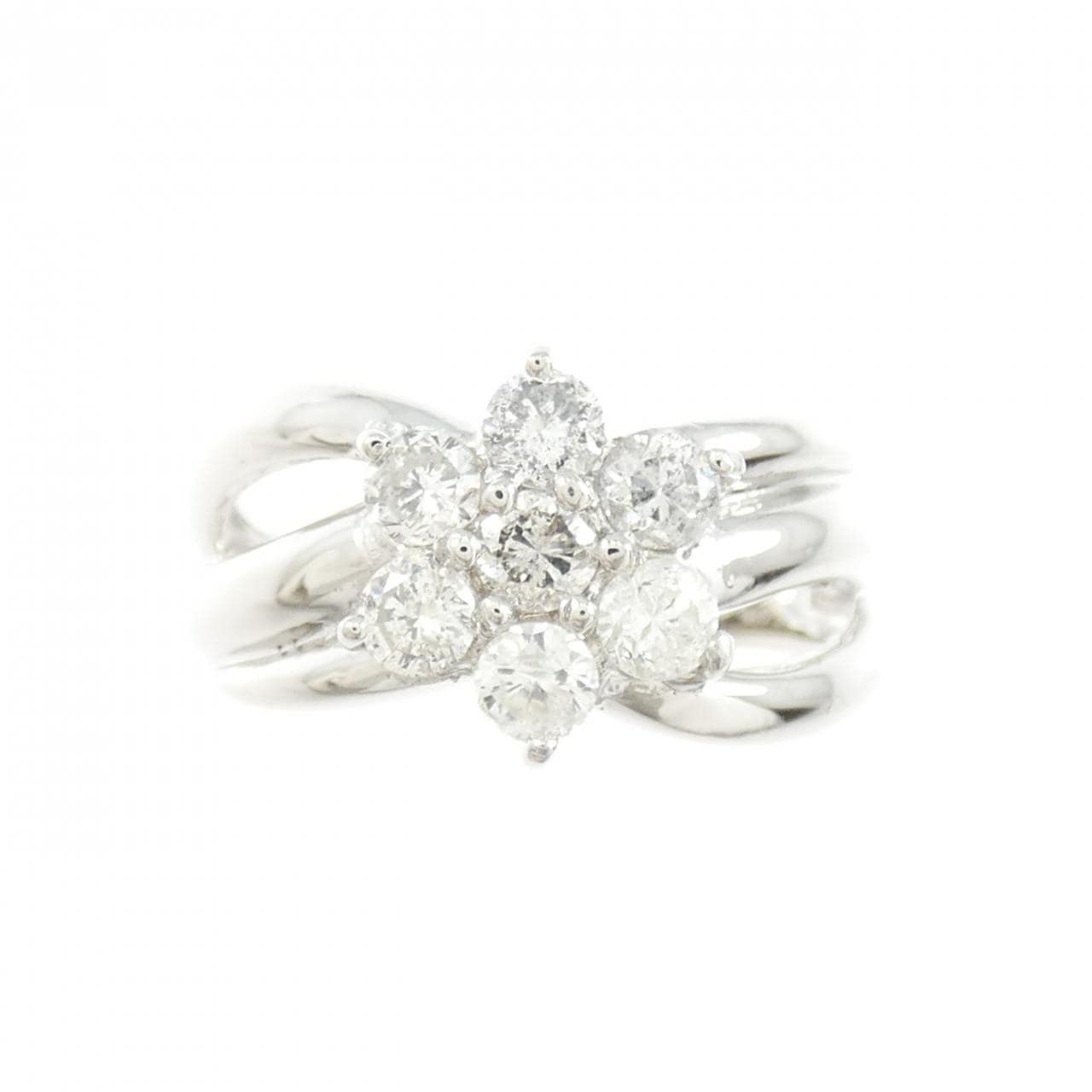 PT900 フラワー ダイヤモンド リング 0.50CT