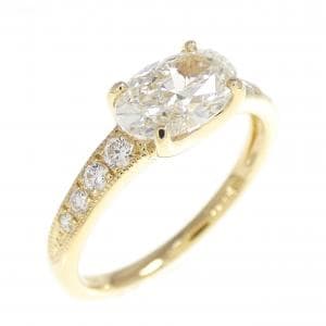【リメイク】K18YG ダイヤモンド リング 1.012CT K VS2 オーバルカット