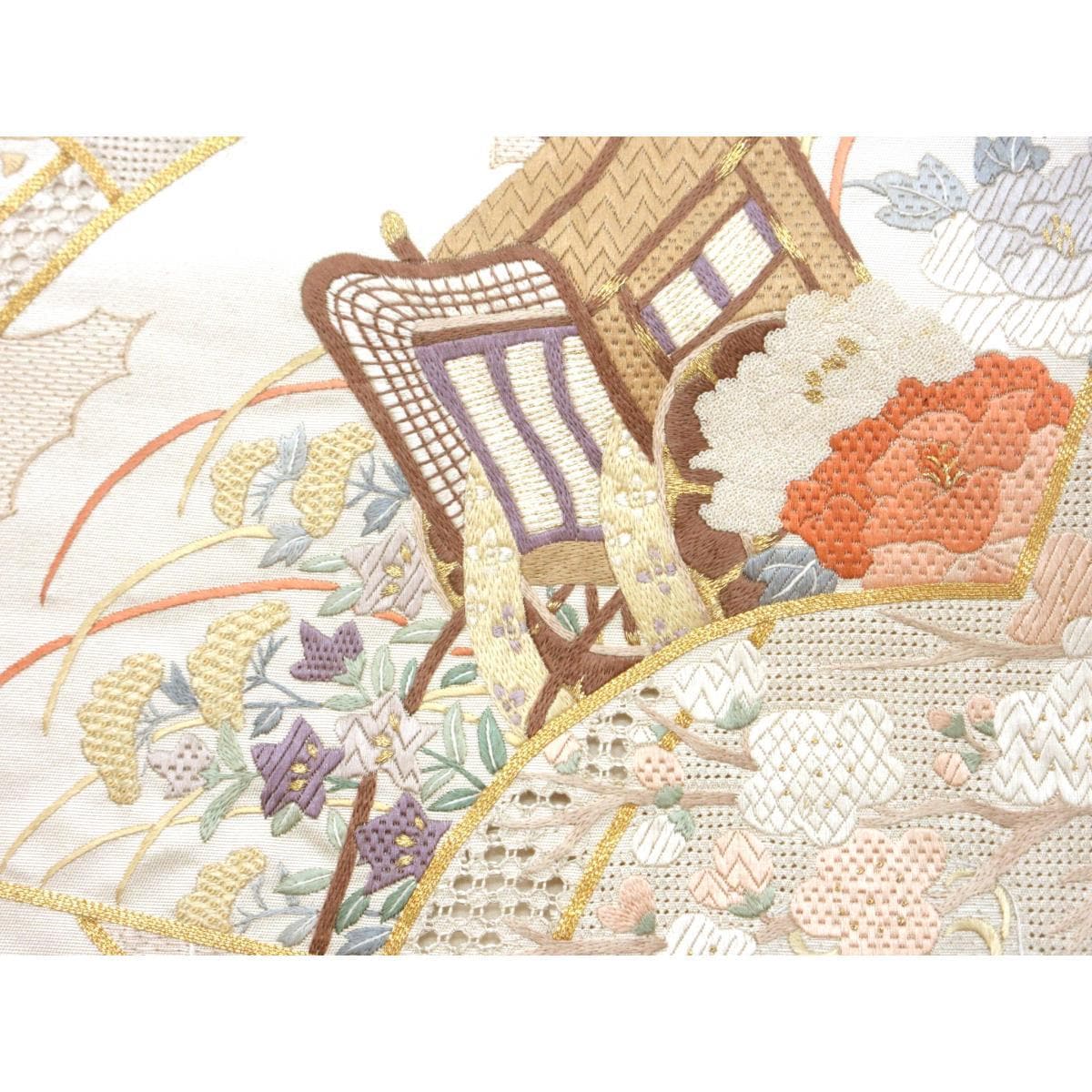 【未使用品】袋帯　引箔　刺繍加工