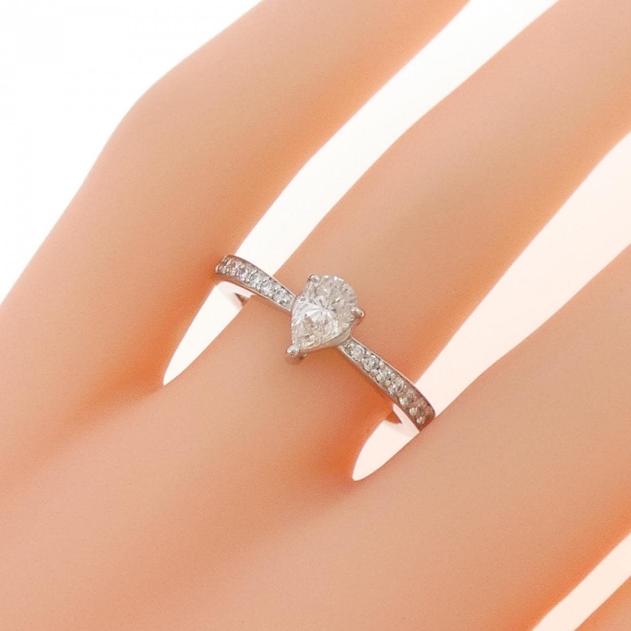 PT950 ダイヤモンド リング 0.500CT J VS2 ペアシェイプ