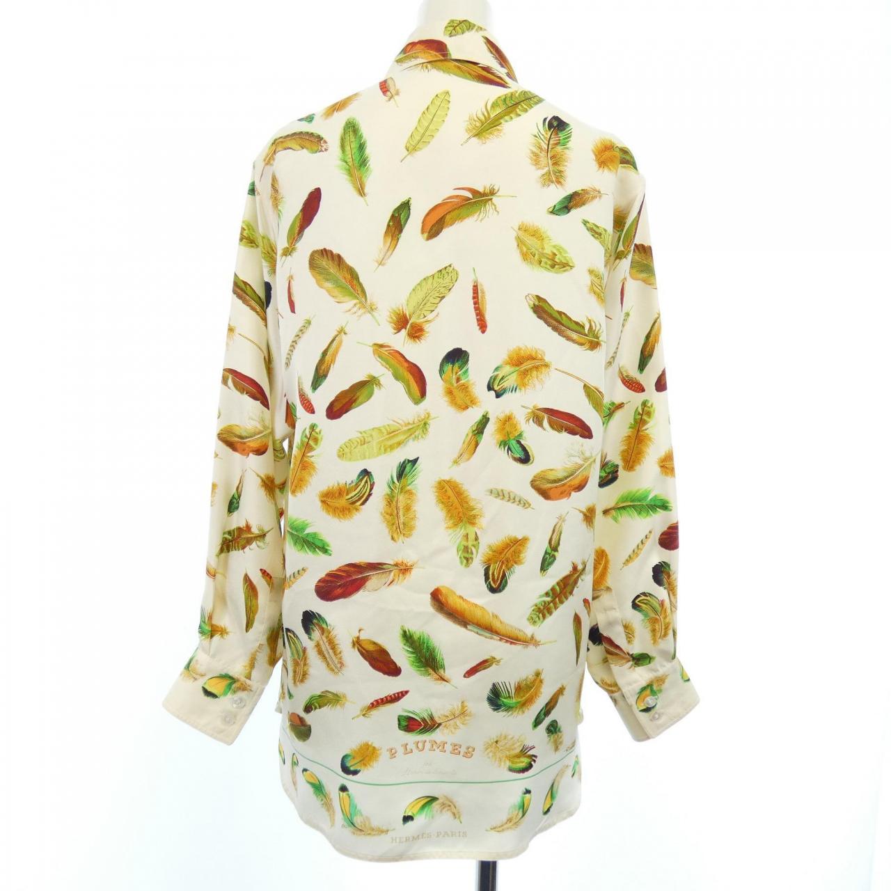【ヴィンテージ】エルメス HERMES PLUMES ツイルレーヌ. シャツ