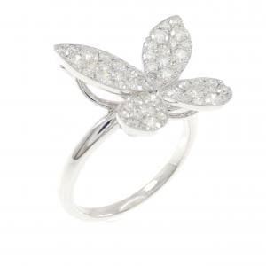 K18WG バタフライ ダイヤモンド リング 1.03CT