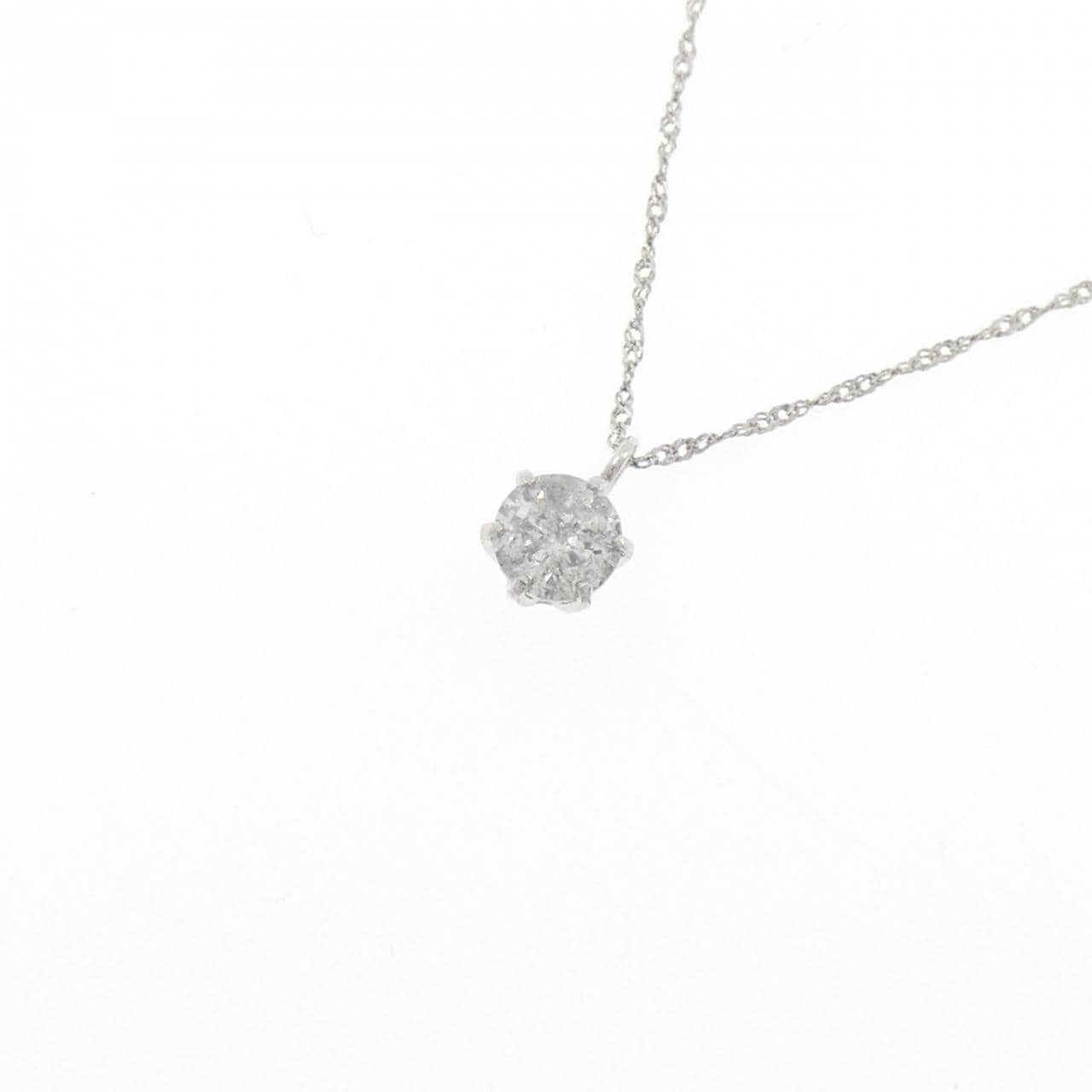 PT999/PT850 ソリティア ダイヤモンド ネックレス 0.3CT