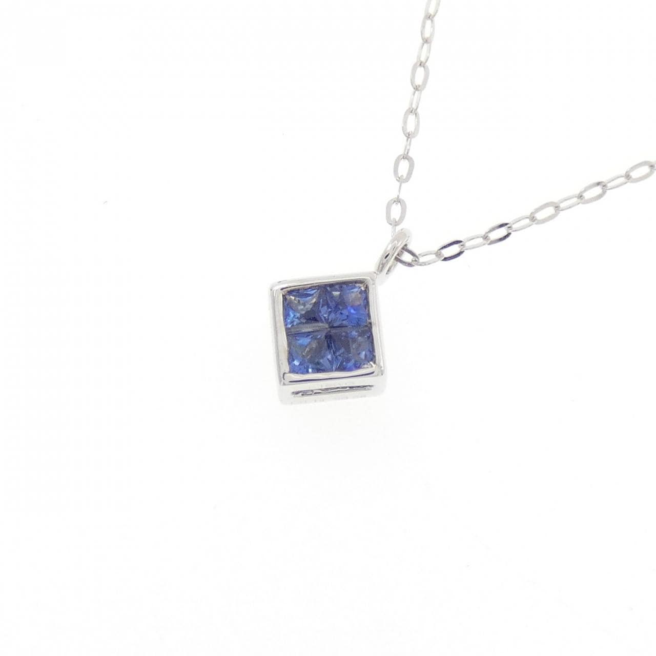 K18WG サファイヤ ネックレス 0.28CT