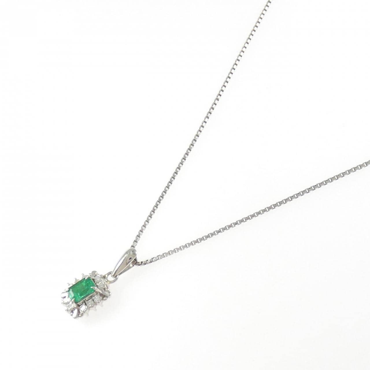 PT900/PT850 エメラルド ネックレス 0.41CT