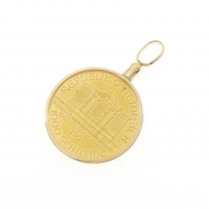 K18YG (frame) coin pendant