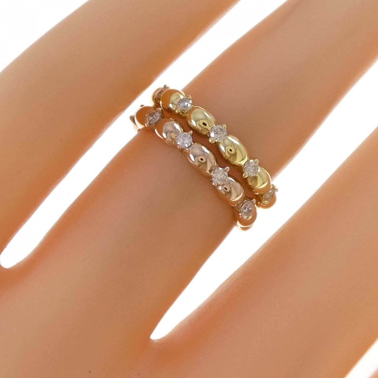 K18YG/K18PG ダイヤモンド リング 0.20CT