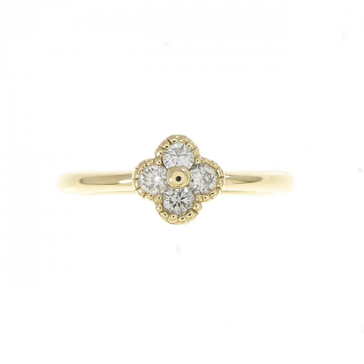 K18YG フラワー ダイヤモンド リング 0.17CT