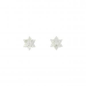 K18WG フラワー ダイヤモンド ピアス 0.50CT