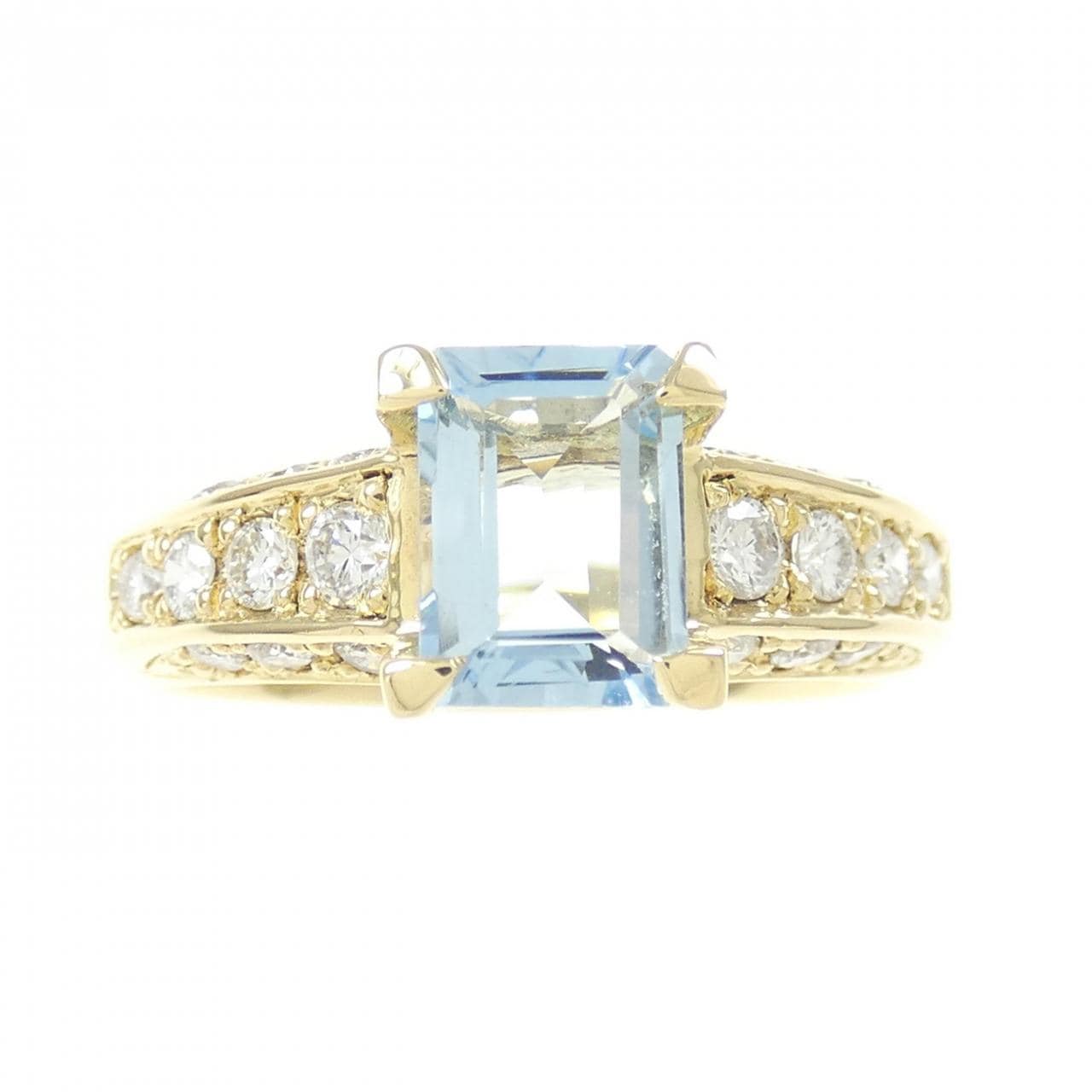 K18YG Aquamarine Ring 0.80CT