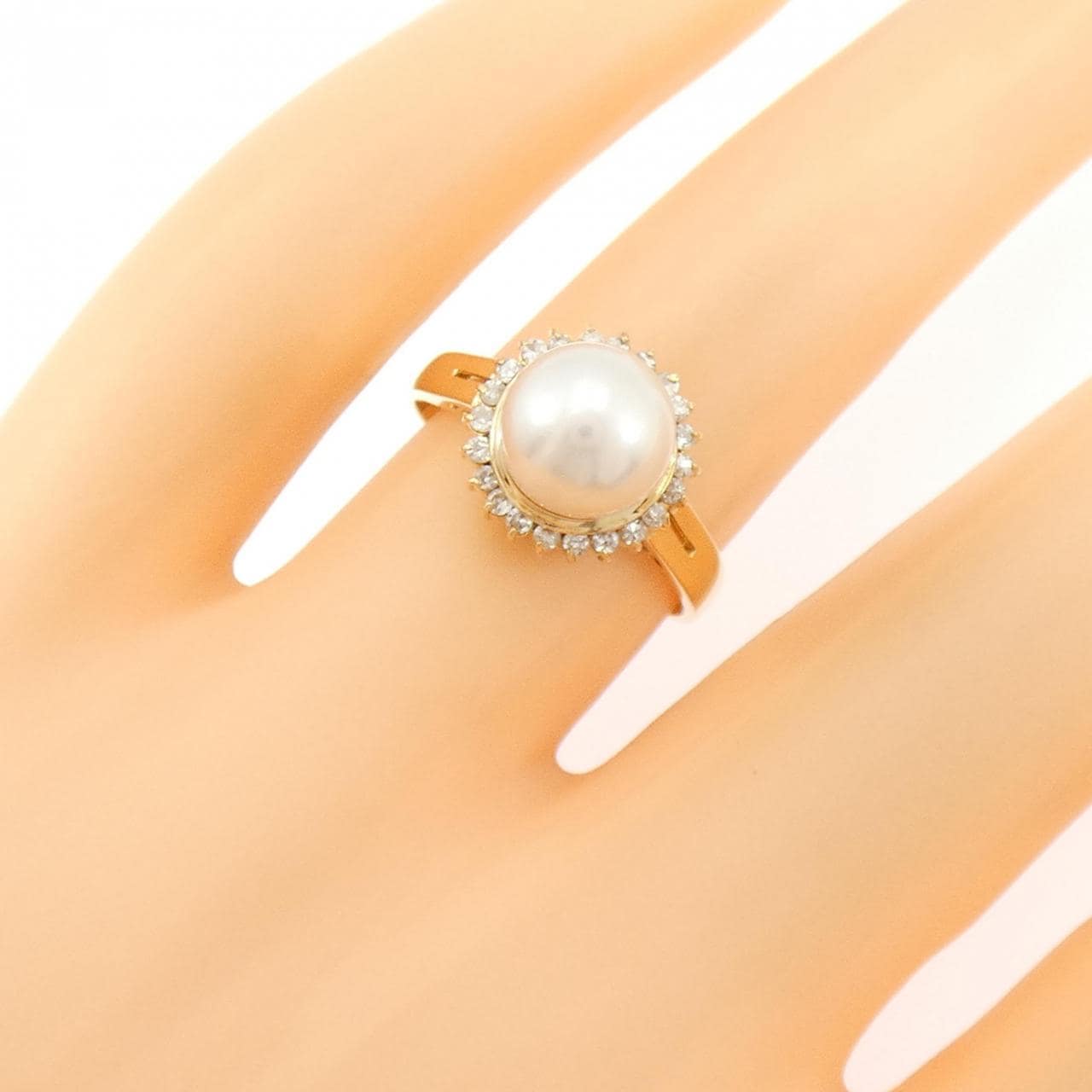 K18YG アコヤパール リング 7.5mm