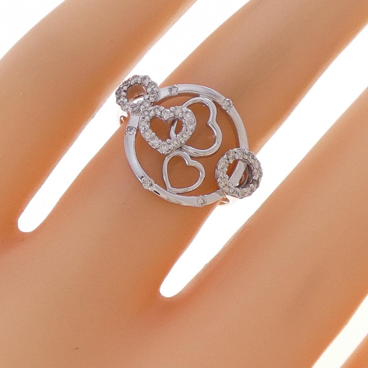 K18WG ハート ダイヤモンド リング 0.27CT
