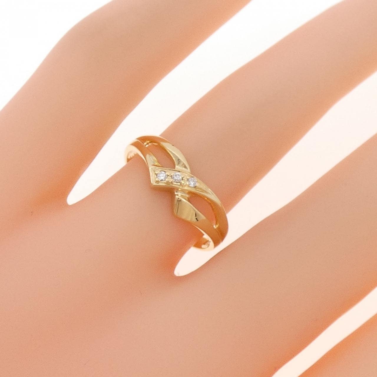 K18YG ダイヤモンド リング 0.03CT