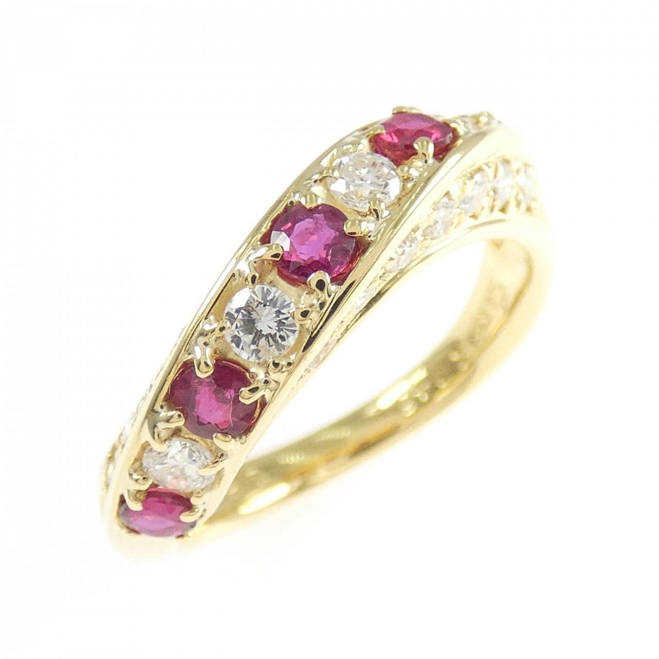 K18YG ルビー リング 0.45CT