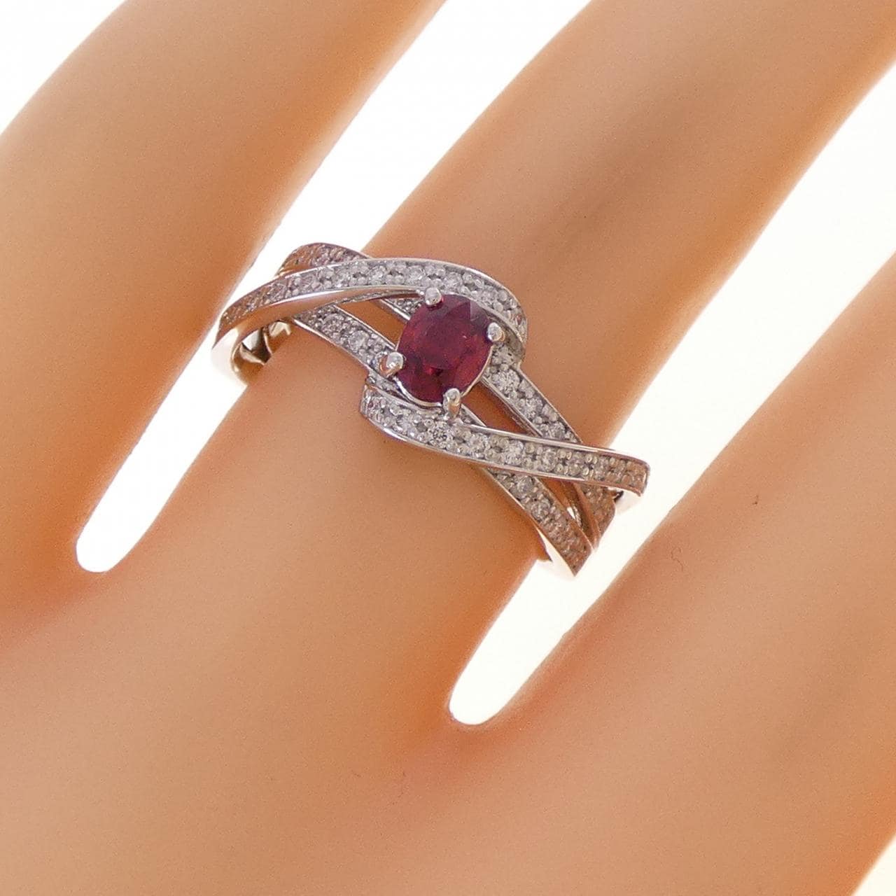 PT950 ルビー リング 0.37CT