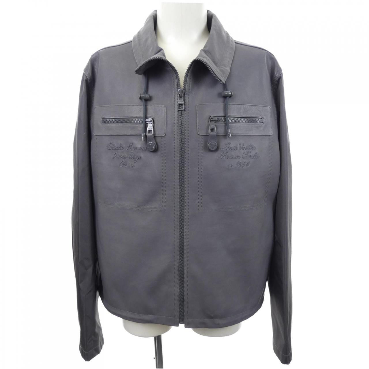 ルイヴィトン LOUIS VUITTON エンブロイダリーレザーミックスブルゾン HNL02WTHA レザージャケット