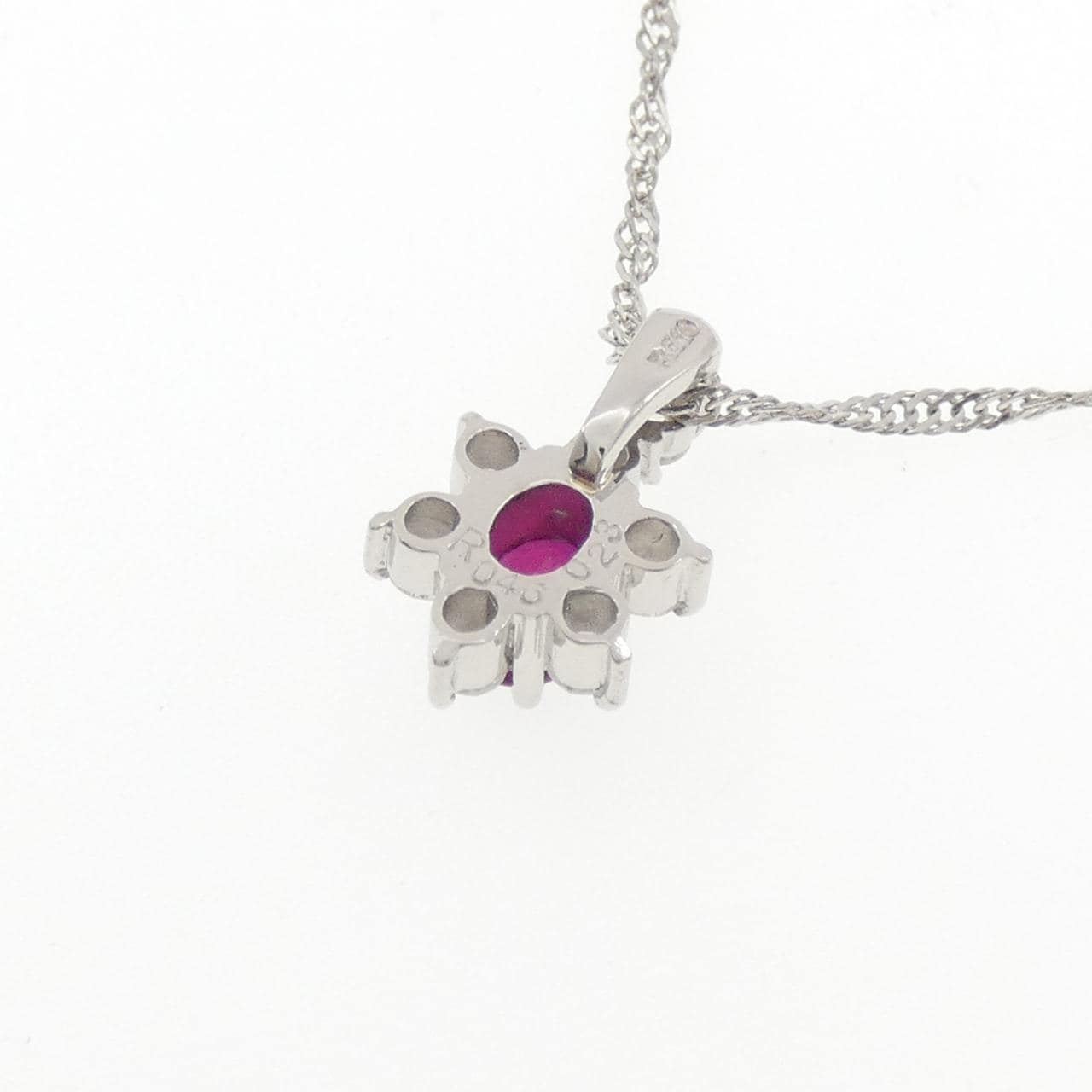 PT900/PT850 ルビー ネックレス 0.46CT